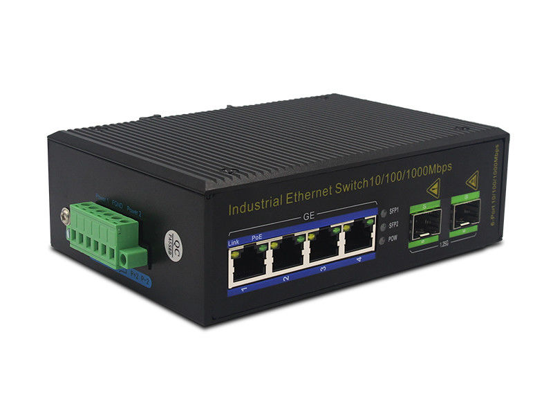 interruptor de Ethernet del PoE de la fibra 100Base-T de 3W IP40 MSG1204P el 1000M