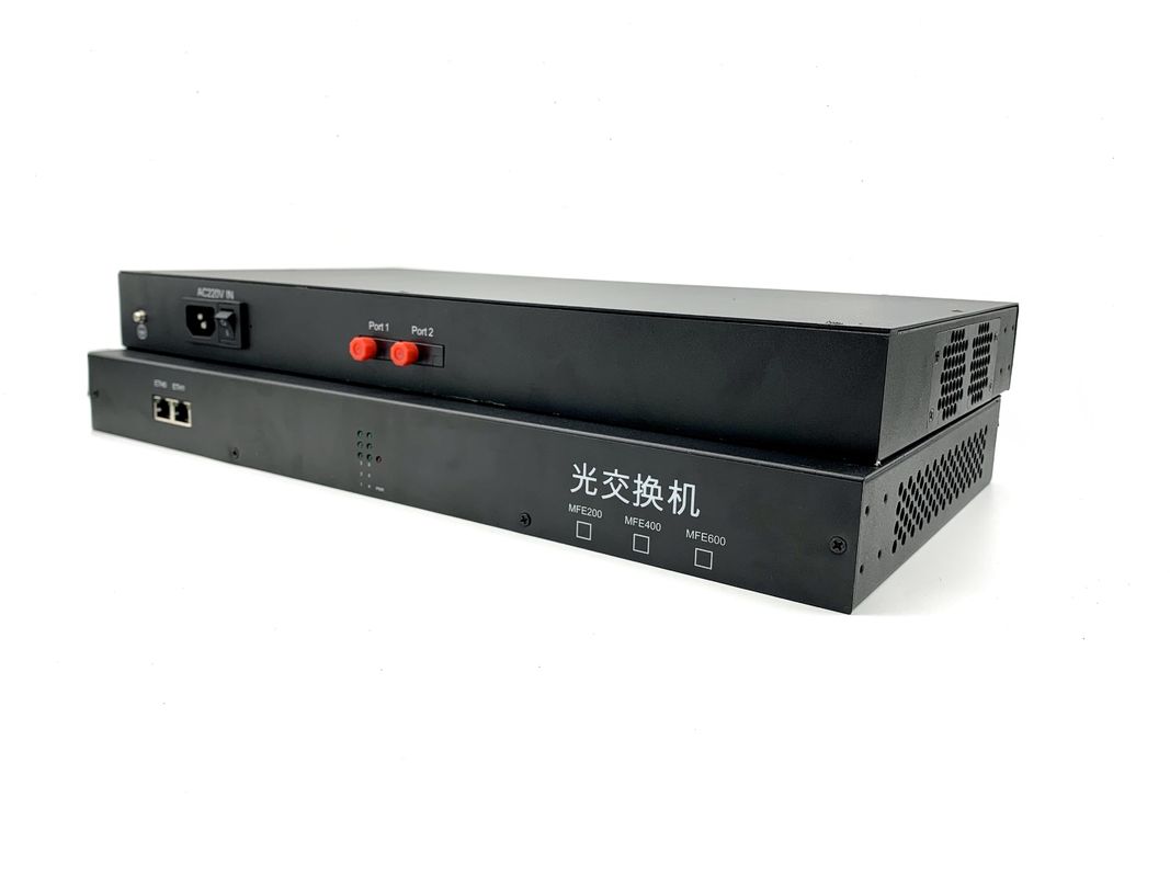 2 carril del estruendo del convertidor de Ethernet industrial del puerto 10/100M medios que monta la entrada de la CA 220V