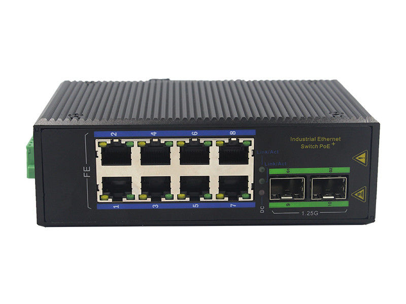 8 interruptor industrial portuario MSG1208F de Ethernet del 10BaseT 3W IP40